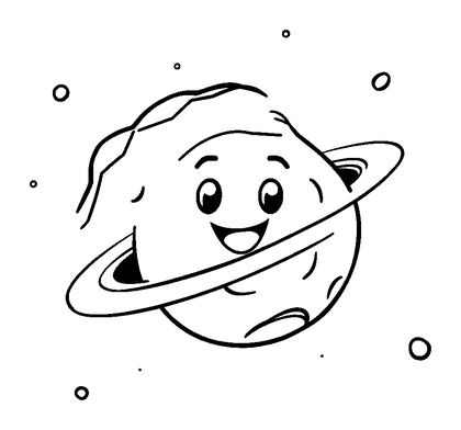 Asteroid Belt Colouring Page (Toddler, Bold & Easy)