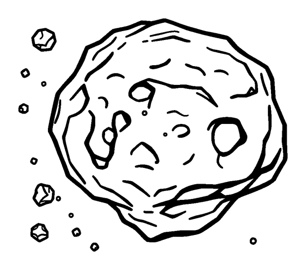 Asteroid Tumbling colouring page — free printable for kids