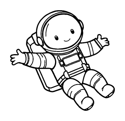 Astronaut Floating Colouring Page (Kids, Standard)