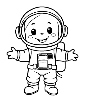 Astronaut Colouring Page (Kids, Standard)