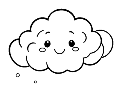 Cosmic Cloud Colouring Page (Kids, Bold & Easy)