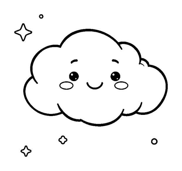 Cosmic Cloud colouring page — free printable for kids