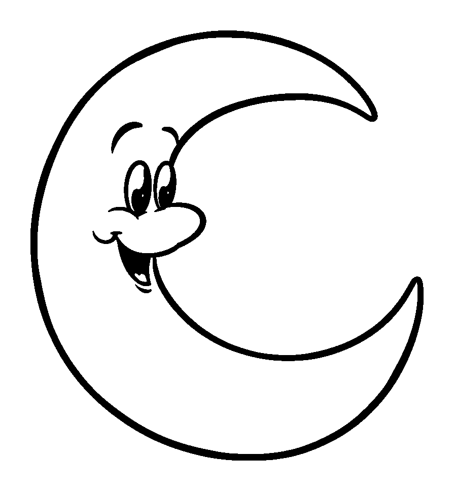 Crescent Moon colouring page — free printable for kids