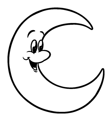 Crescent Moon Colouring Page (Kids, Bold & Easy)