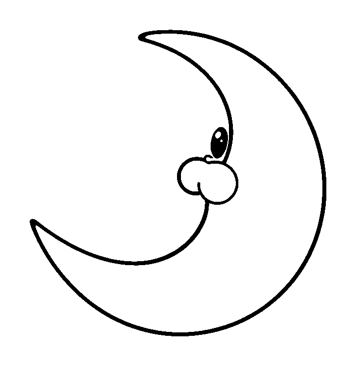 Crescent Moon colouring page — free printable for kids