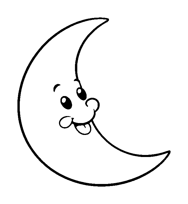 Crescent Moon colouring page — free printable for toddlers