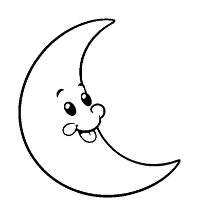 Crescent Moon Colouring Page (Toddler, Bold & Easy)