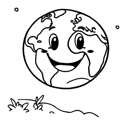Earth Colouring Page (Kids, Standard)