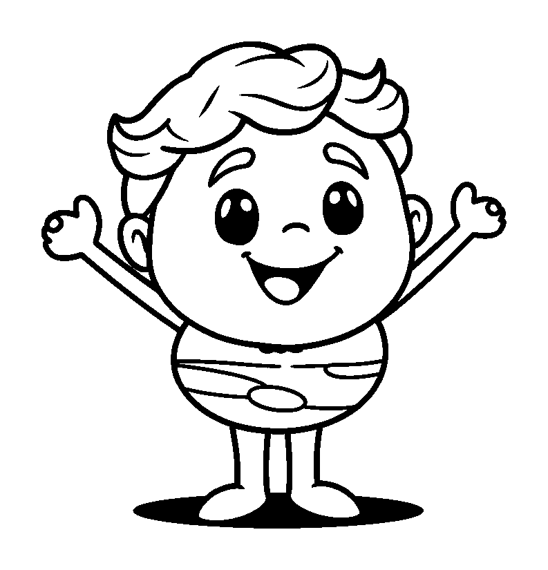 Jupiter colouring page — free printable for kids