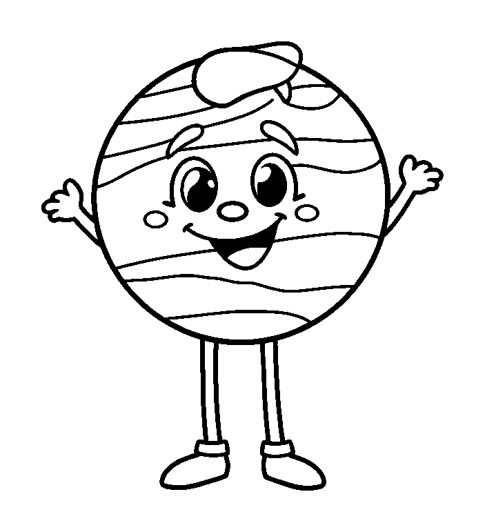 Jupiter colouring page — free printable for kids