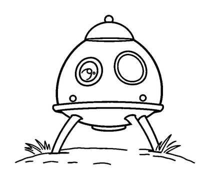 Landing Capsule Colouring Page (Kids, Standard)