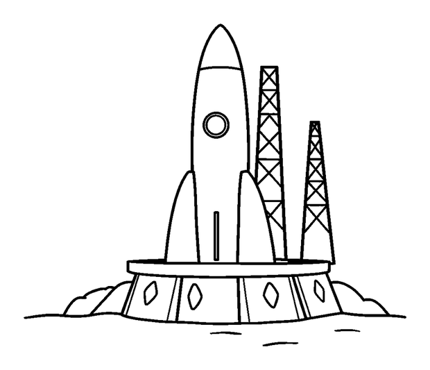 Launch Pad colouring page — free printable for kids