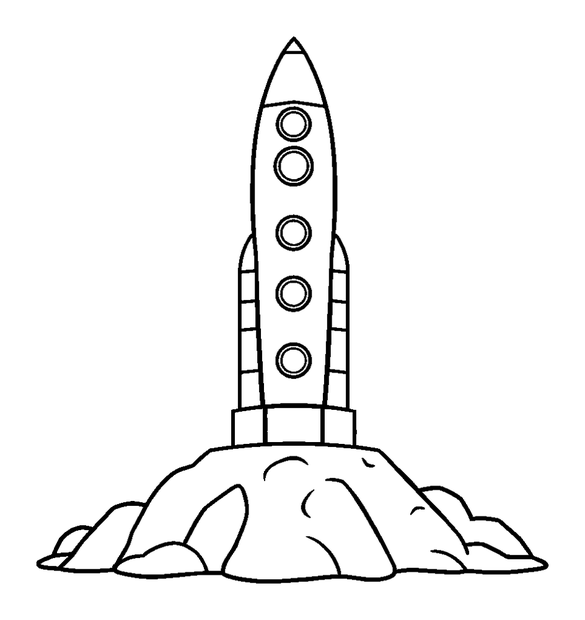 Launch Pad colouring page — free printable for kids