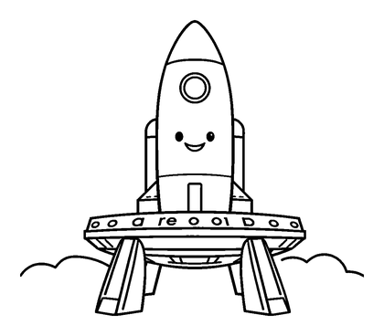 Launch Pad Colouring Page (Toddler, Bold & Easy)
