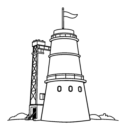 Launch Tower Colouring Page (Kids, Standard)