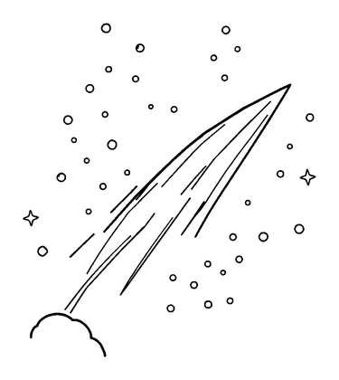 Meteor Shower Colouring Page (Toddler, Bold & Easy)