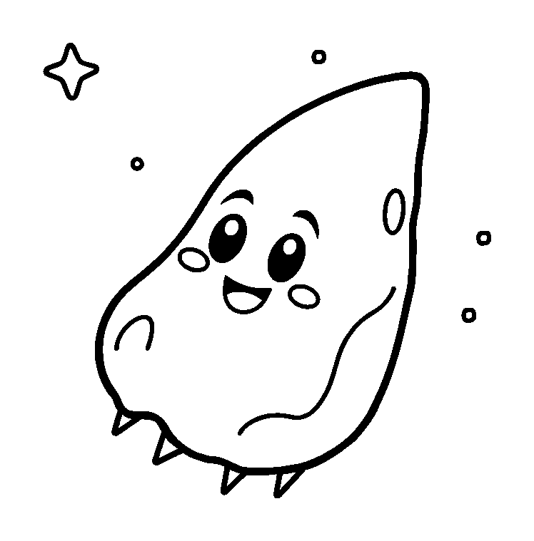 Meteor colouring page — free printable for toddlers
