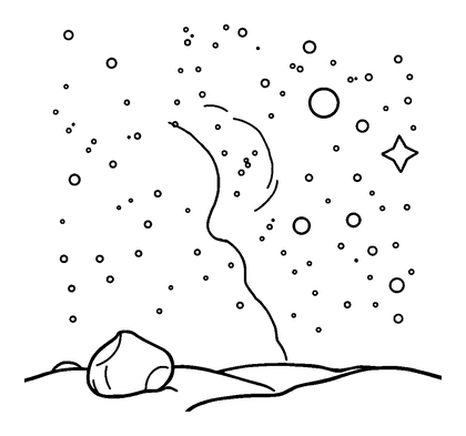 Milky Way Galaxy Colouring Page (Kids, Bold & Easy)