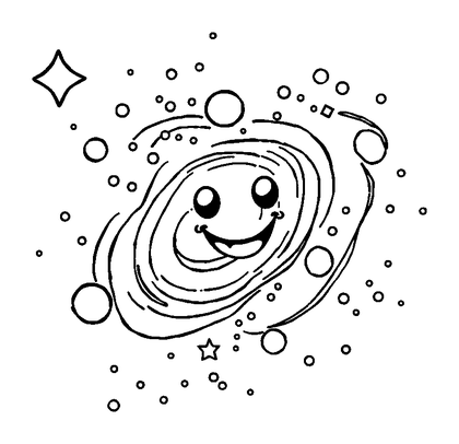 Milky Way Galaxy Colouring Page (Kids, Standard)
