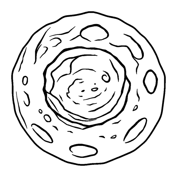 Moon Crater colouring page — free printable for kids