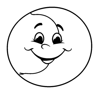 Moon Colouring Page (Kids, Bold & Easy)