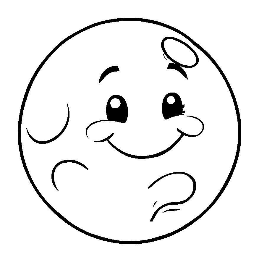 Moon colouring page — free printable for toddlers