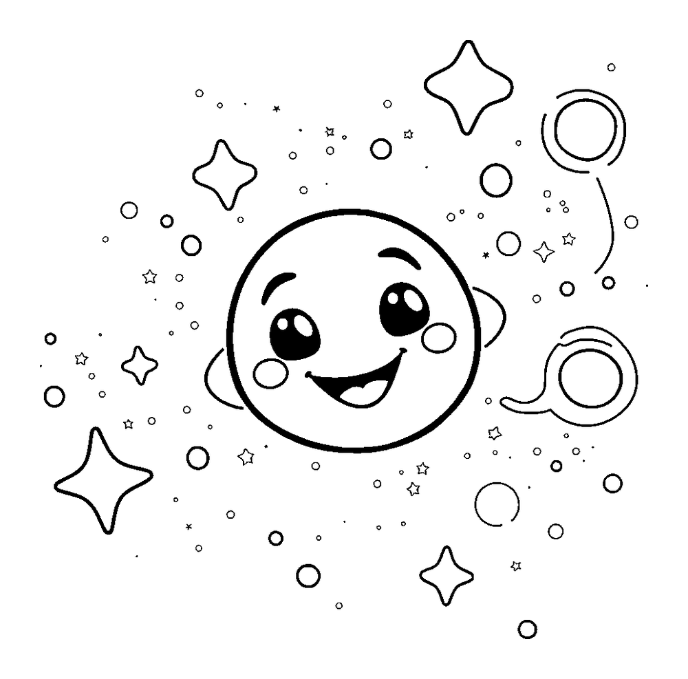 Nebula colouring page — free printable for kids
