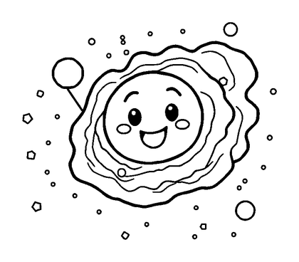 Nebula Colouring Page (Toddler, Bold & Easy)