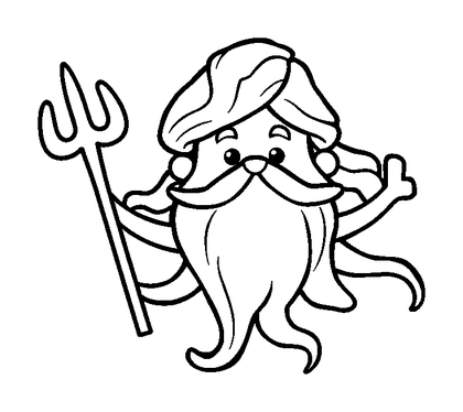 Neptune Colouring Page (Kids, Bold & Easy)