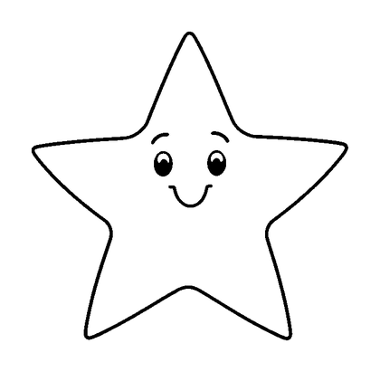 North Star Colouring Page (Toddler, Bold & Easy)