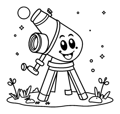 Observatory Colouring Page (Kids, Bold & Easy)