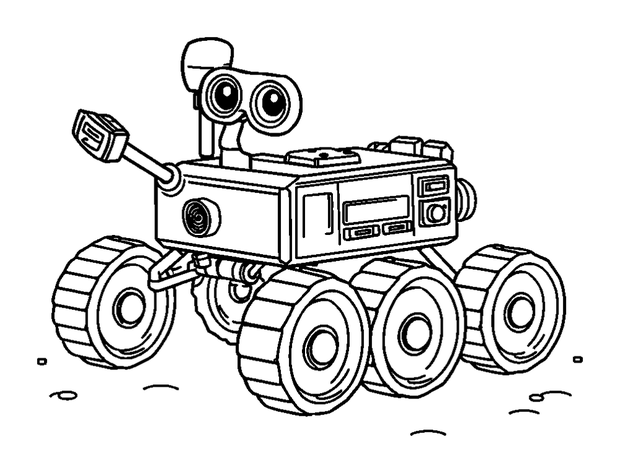 Planet Rover colouring page — free printable for kids