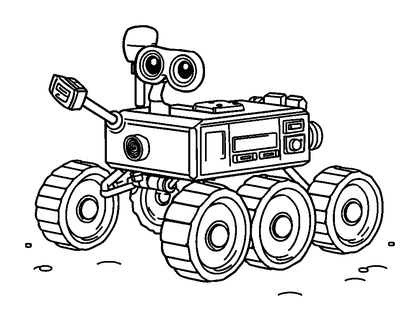 Planet Rover Colouring Page (Kids, Standard)