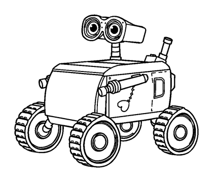 Planet Rover Colouring Page (Toddler, Bold & Easy)