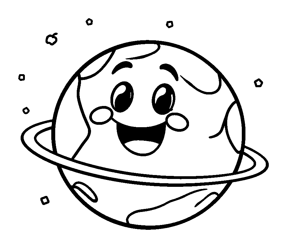 Planet colouring page — free printable for kids