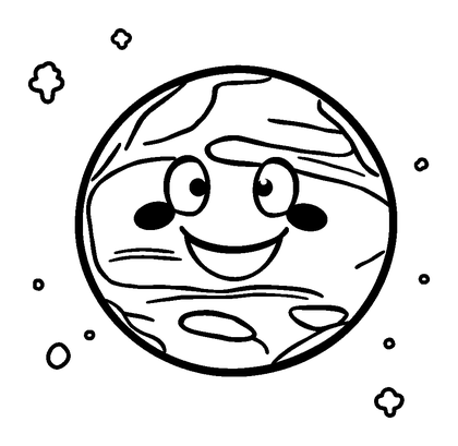 Planet Colouring Page (Kids, Standard)