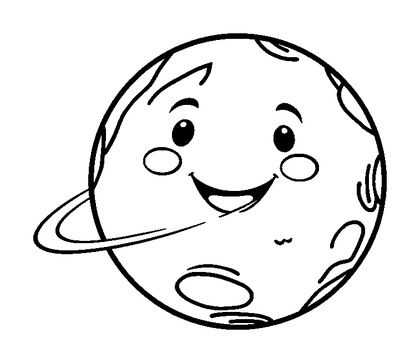 Planet Colouring Page (Toddler, Bold & Easy)