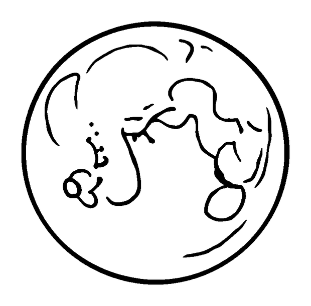Ringed Moon colouring page — free printable for kids