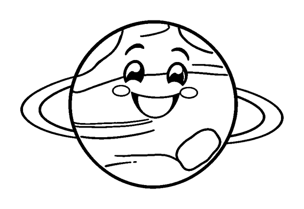 Ringed Planet colouring page — free printable for toddlers