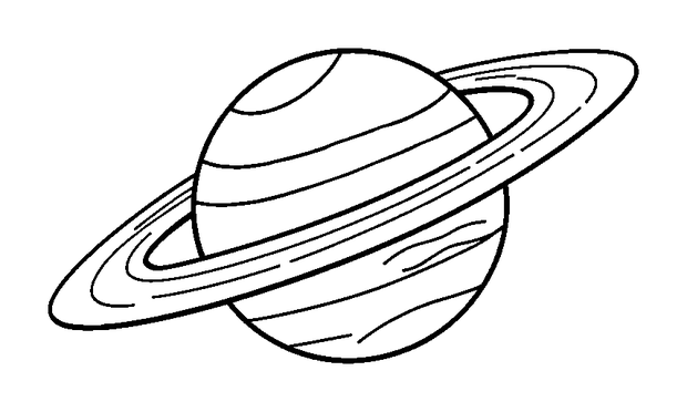 Rings Of Saturn colouring page — free printable for kids