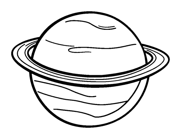 Rings Of Saturn colouring page — free printable for kids