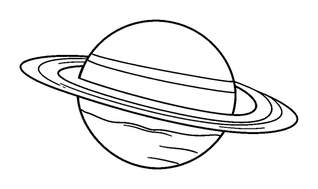 Rings Of Saturn colouring page — free printable for toddlers