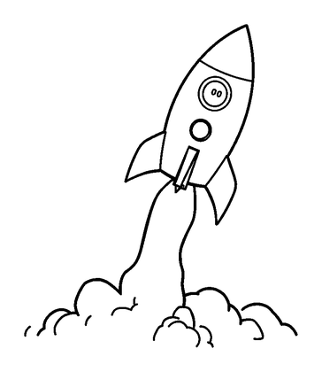 Rocket Launch Colouring Page (Kids, Standard)