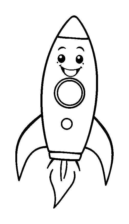 Rocket colouring page — free printable for kids