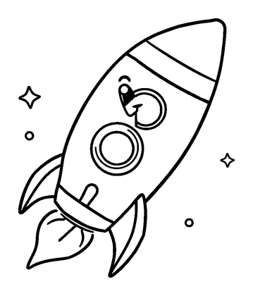 Rocket Colouring Page (Kids, Standard)