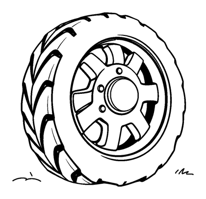 Rover Wheel Colouring Page (Toddler, Bold & Easy)