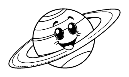 Saturn Colouring Page (Kids, Standard)