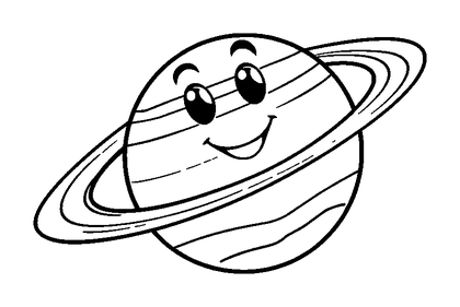 Saturn Colouring Page (Toddler, Bold & Easy)