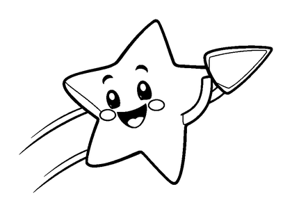 Shooting Star Colouring Page (Kids, Bold & Easy)