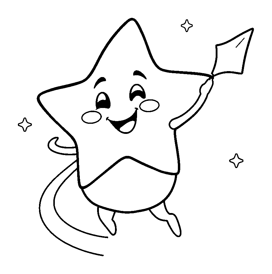 Shooting Star colouring page — free printable for kids